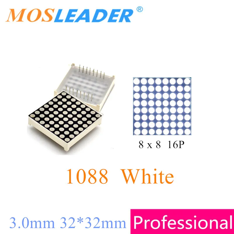 

Mosleader 50pcs White 8x8 1088 3.0mm 32*32mm 8*8 Led Lattice dot array 32x32 Dot Matrix Display LED Display Module