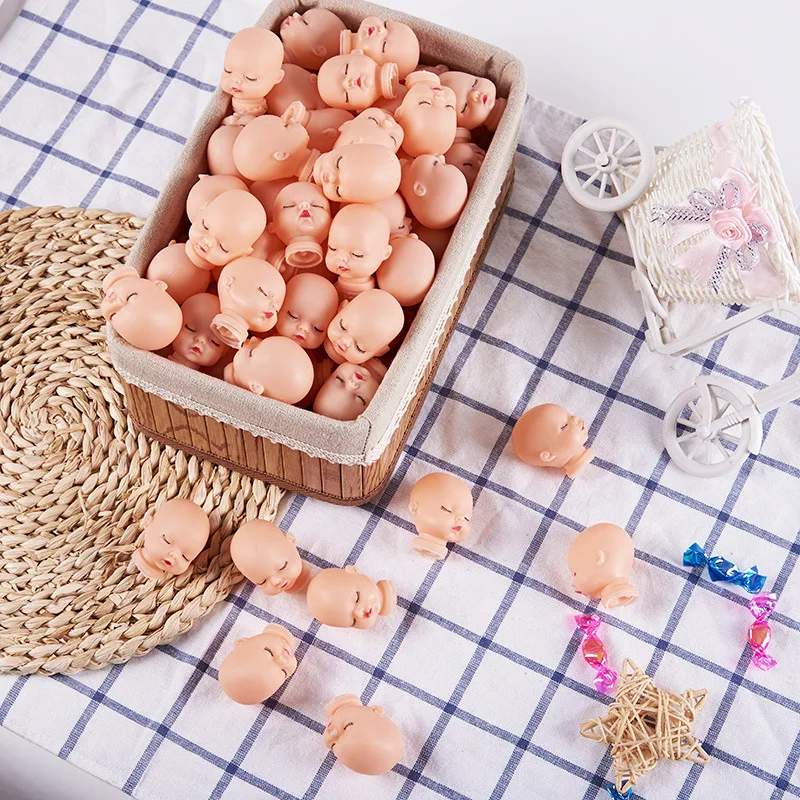 Cute Trumpet Sleeping Doll Key Chain, Baby Head Keychain Pendant, Bag Hanging Pendent, DIY Gift Accessories, 100 Pcs per Lot