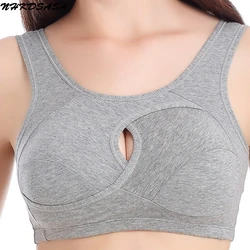 6XL Plus Size Women Bra Ladies Cotton Quake-Proof Underwear Sleep Tops No Buckles Non Wire Lingerie With Removable Padded