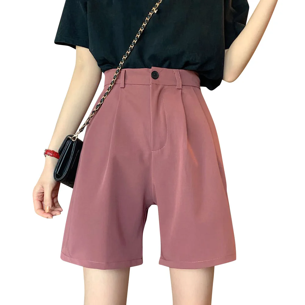 2024 New Fashion Ladies Shorts Casual Women Wide Leg Shorts Summer High Waisted Straight Shorts Pantalones Cortos De Mujer