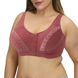 Front Closure Bras Women's Underwear Cotton Soft Bra Wire Free Camisole Women Big Size 46/105BC 44/100BC 42/95BC 40/90BC Cup