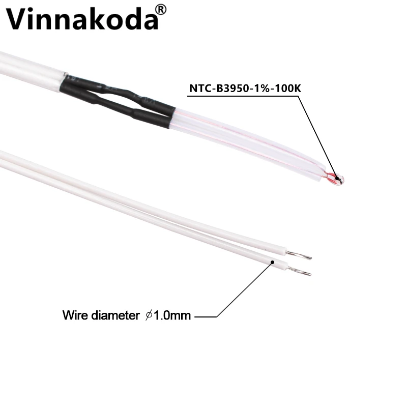 5PCS 3D Printer Thermistor NTC 3950 100K ohm Temperature Sensor Cable for Creality Ender 3/Ender 3 Pro/Ender 3 Neo/Ender 3 Max