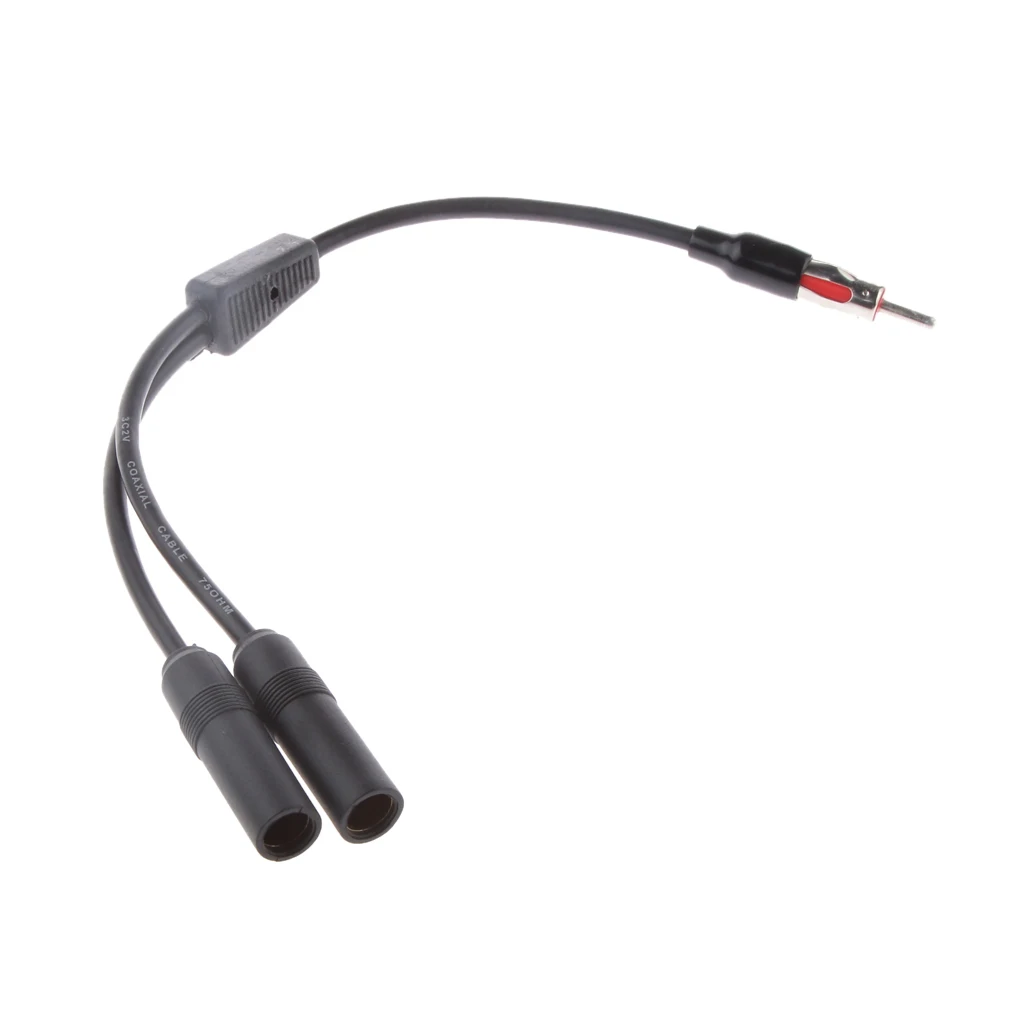 Car Stereo Radio Antenna Y-Adapter Splitter 1 Male To 2 Female - DIN Signal