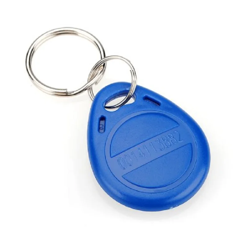 Chip chiave porta 10 pezzi colore blu RFID KeyFobs 125KHz tag ABS di prossimità per controllo accessi TK4100/EM solo leggibile