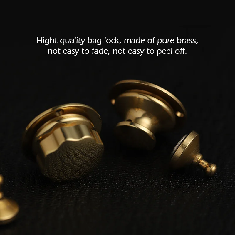 WUTA Design 100% Brass Bag Lock Spring Buckle Case Metal Insert Lock Round / Flower Head Decorate DIY Leather Craft Hardware