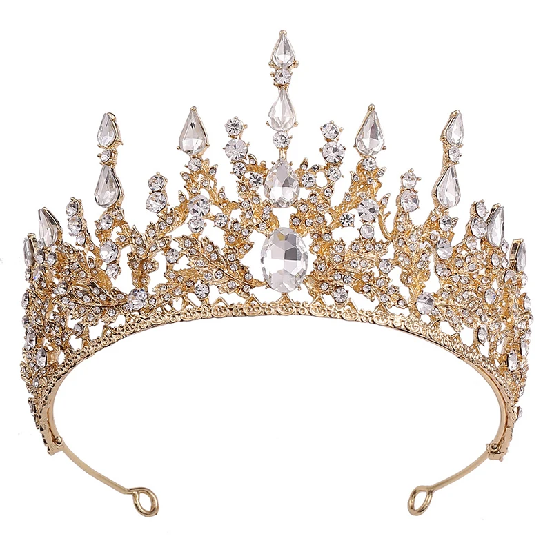 Diadema de princesa de lujo para boda, Tiara nupcial, corona de diamantes de imitación, diademas de cristal, accesorios para el cabello, oro y plata, 2021