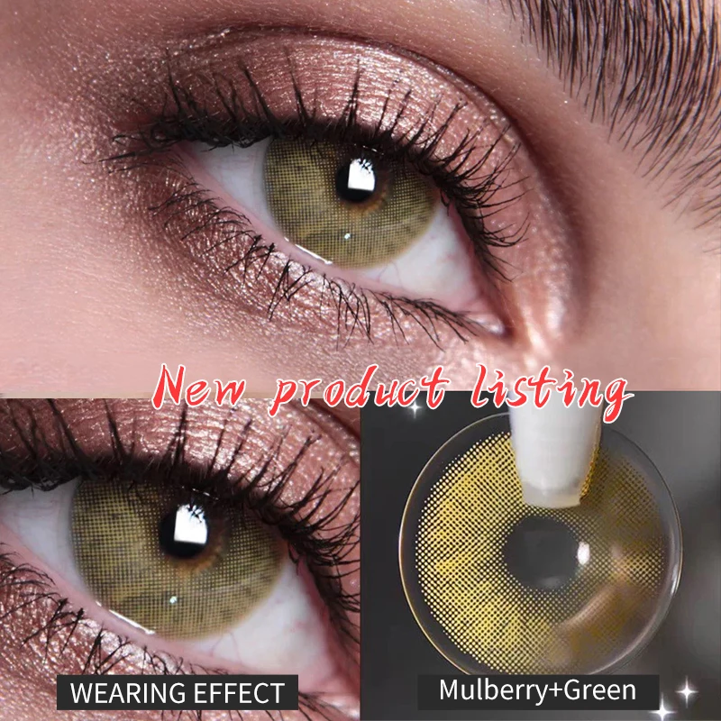 OVOLOOK-Lenses 2pcs/pair Mulberry Series Natural Pupil Colored Lenses for Eye Myopia Contact Lenses Eye Prescription Color Lens
