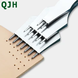 QJH High quality leather Hole Punch Die steel Chisel round Pricking Iron Sharp Leather Punching Tool Polished-3.0/4.0/5.0mm