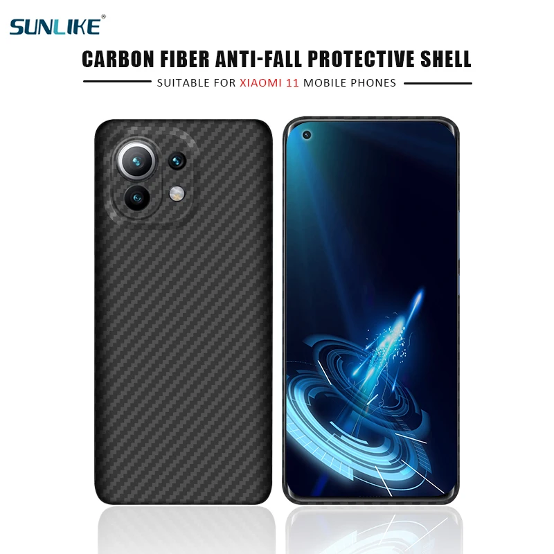 

For Xiaomi 11 Real Carbon Fiber Phone Case Bulletproof Material Ultra-Thin Fashion Xiaomi 11 Aramid Fiber Phone Case