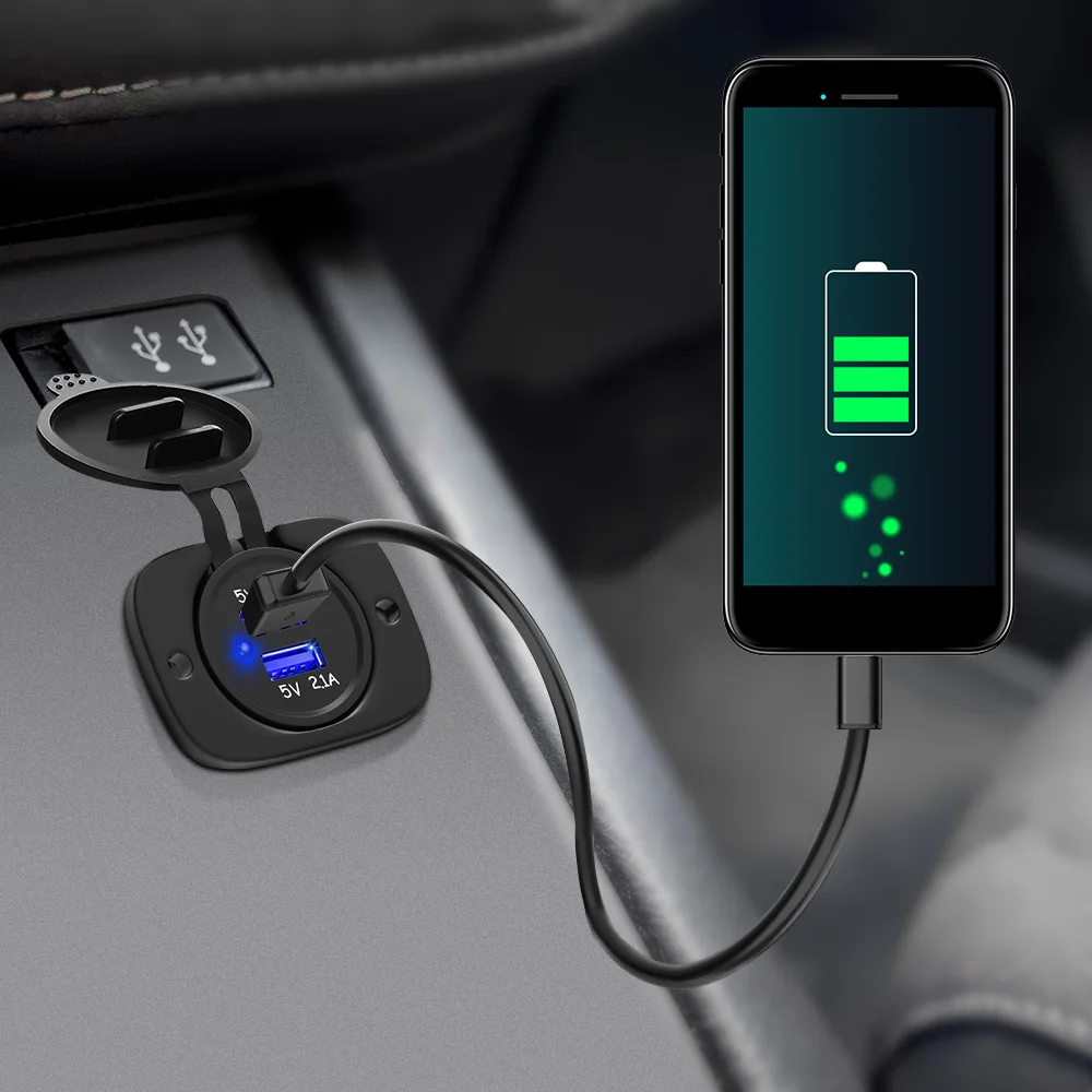 12-24 فولت 3.1A العالمي مقبس USB التوصيل محول مقاوم للماء منفذ الطاقة المزدوج USB شاحن مقبس لسيارة دراجة نارية شاحنة البحرية