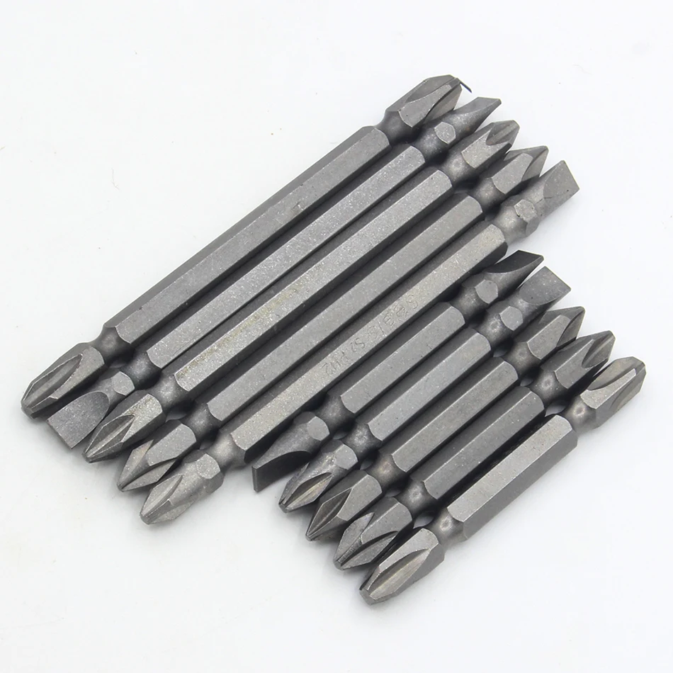 5Pcs/Lot Double Head Phillips Slotted Screwdriver Bits Electric Screwdriver Tools 65mm 100mm