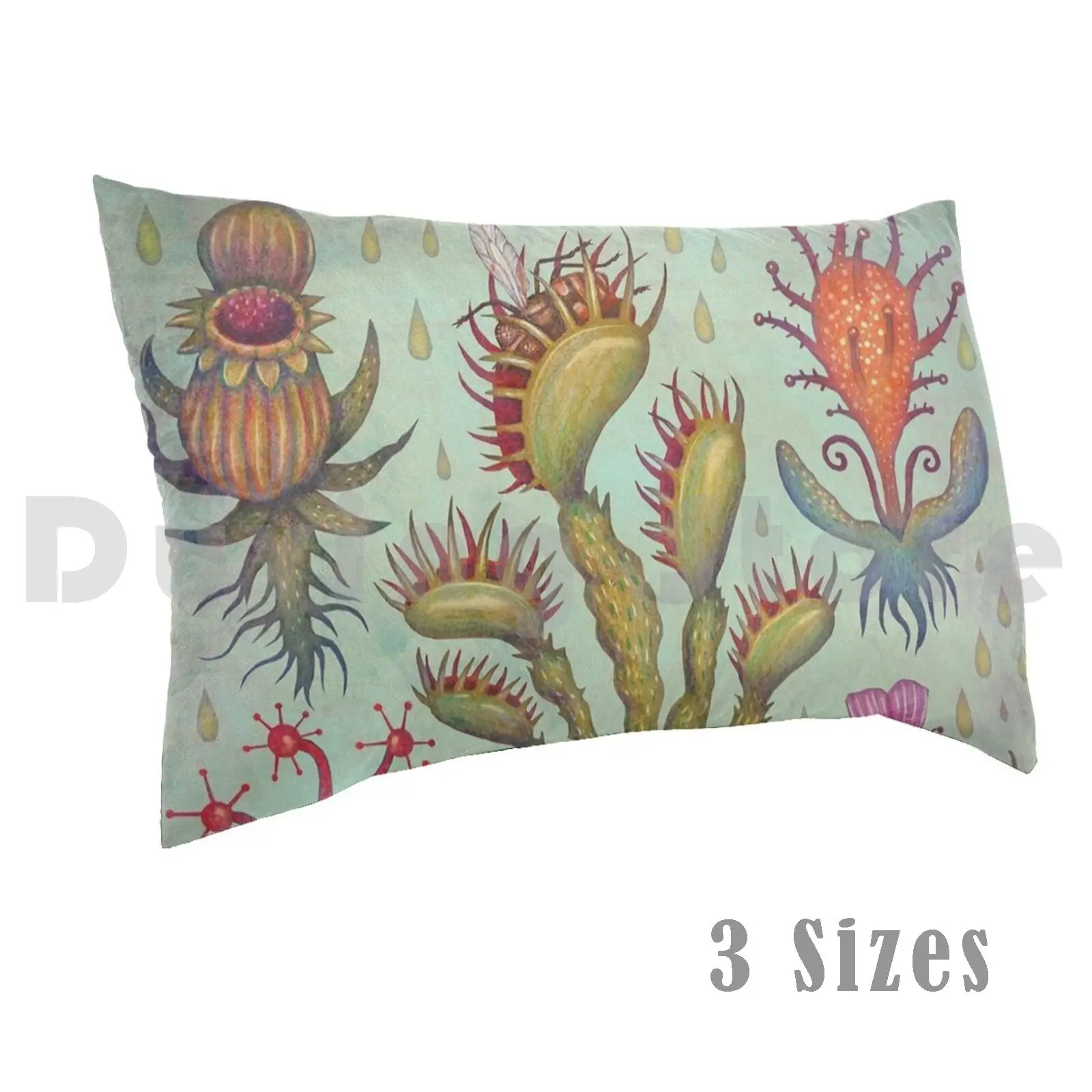 Carnivorous Plants Pillow Case Printed 50x75 Carnivorous Plants Plant Nature Watercolors Colored Pencils