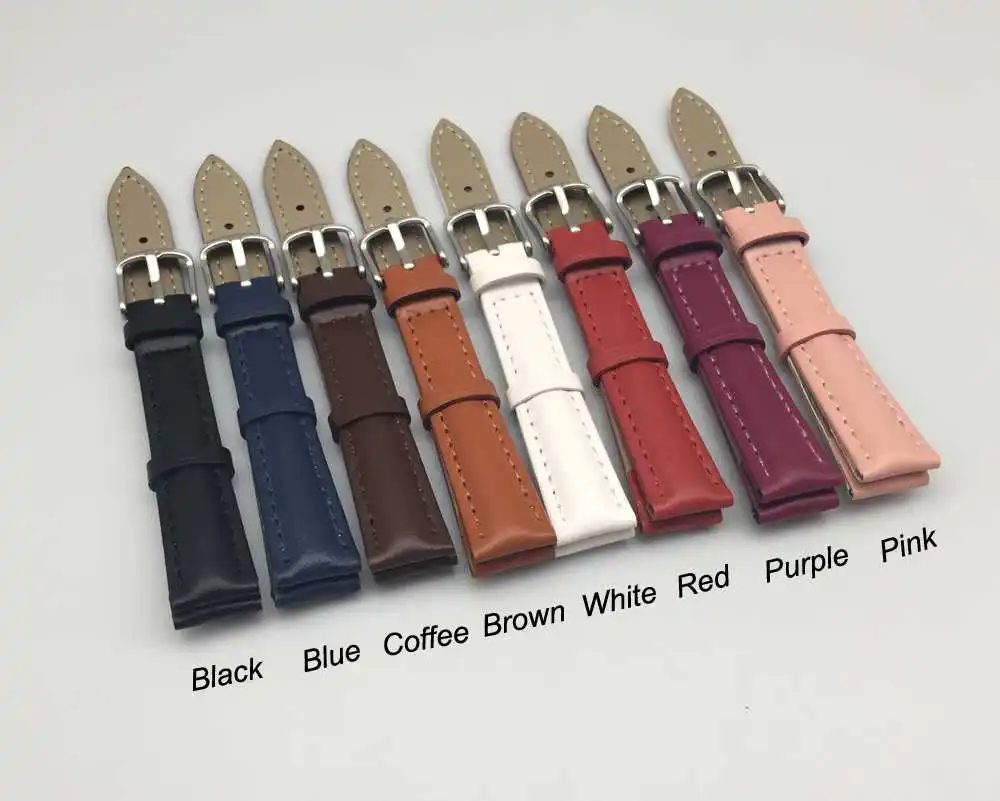 Watch band Men&Women 12 14 16 18M 20 22MM Needle car Smooth Grain Genuine Leather Watches Band Factory wholesale Watch Strap