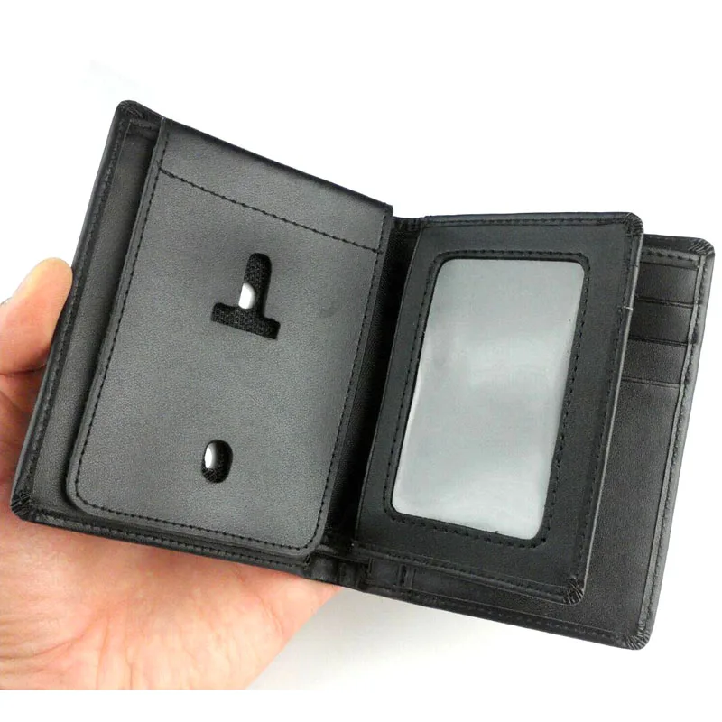 أسود جلد الولايات المتحدة الشرطة المحفظة شارة حامل حامل بطاقات التعريف الشخصية-الولايات المتحدة معرف شارة حامل #4