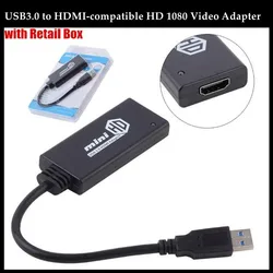 USB 3.0 To HDMI-compatible MINI HD 1080P Video Cable Adapter Converter For PC For Laptop for Win7/8/10, with Retail Package
