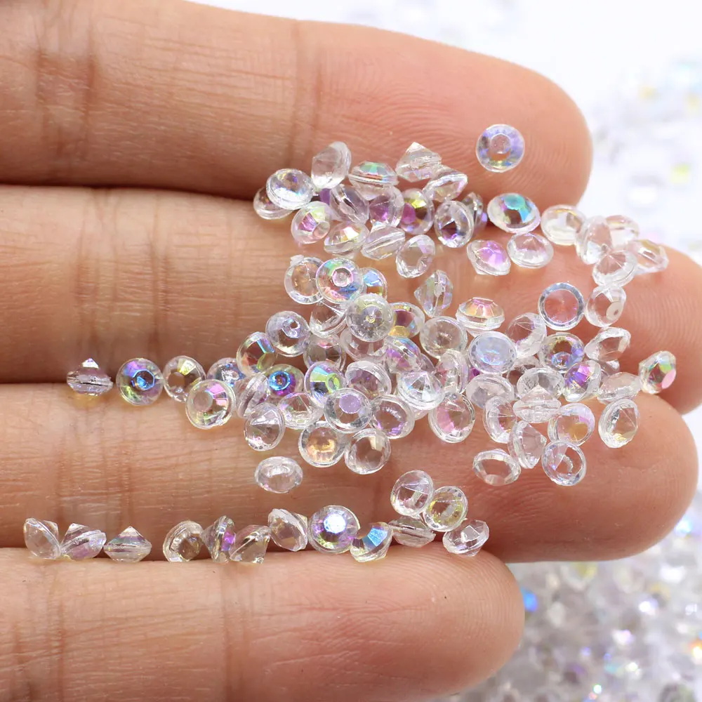 

10000pcs 3*4mm AB Color Table Crystal Scatter Diamond Acrylic Confetti For Wedding Bridal Show Decoration Diamond Confetti