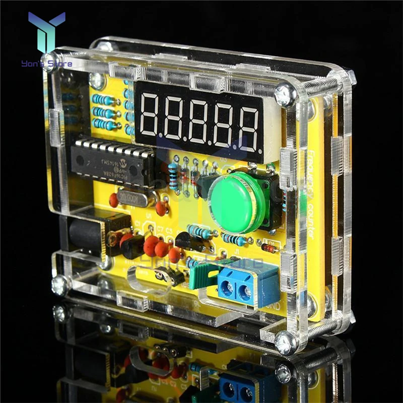 DIY Kits 1Hz-50MHz Crystal Oscillator Frequency Meter Tester 5 digits display Digital Frequency Counter module with Acrylic Case