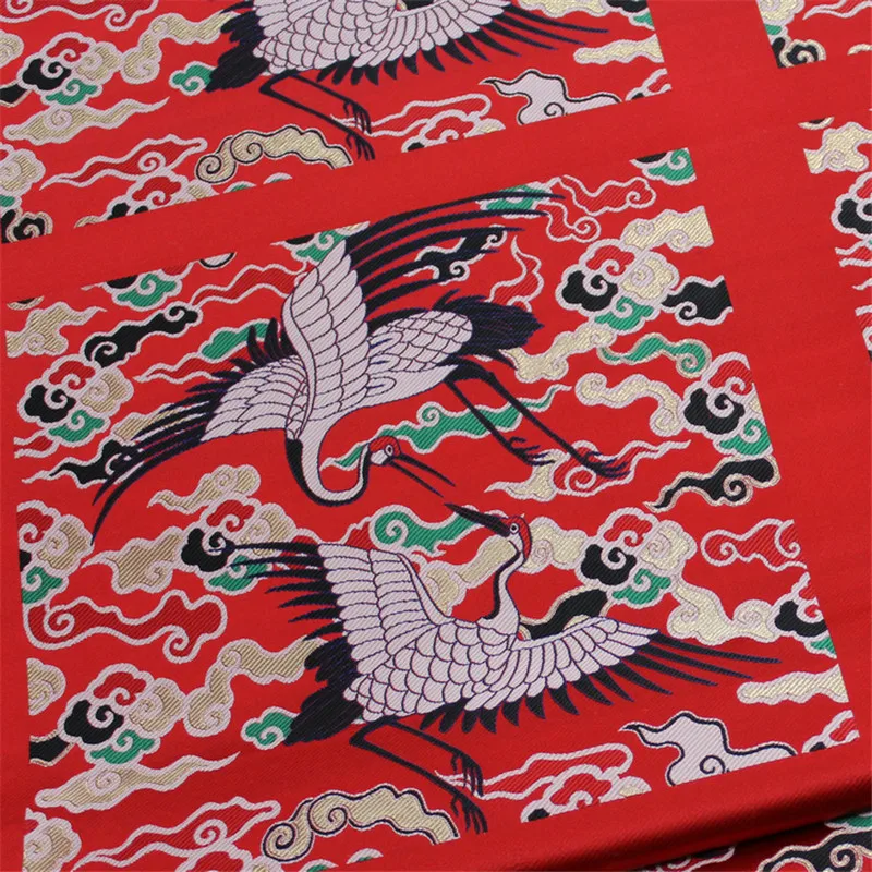 

CF1111 Полиэфирная декоративная красная ткань с двумя краном, журавль-жаккард, китайский стиль, подушка для платья, подушка, украшение для дома