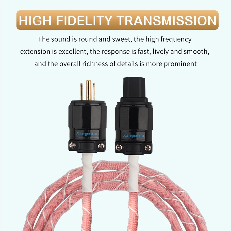 HIFI  Audio Power Cable Copper Silver Plated 3*4mm Conductor US / EU / UK Version
