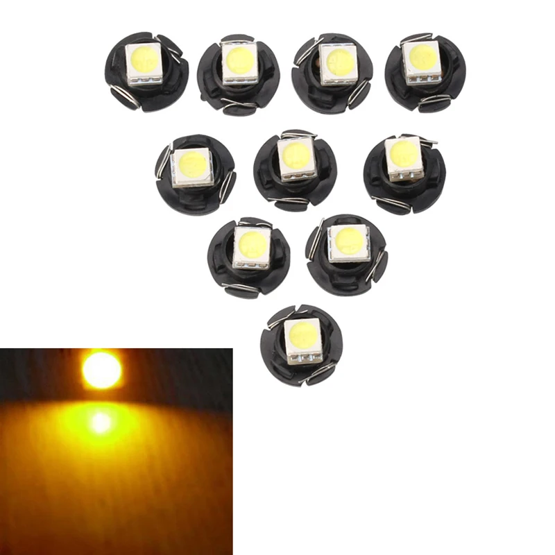  10pcs T3 T4.2 T4.7 5050 1 SMD 12V LED Car Instrument Light Gauge Dashboard Lamp