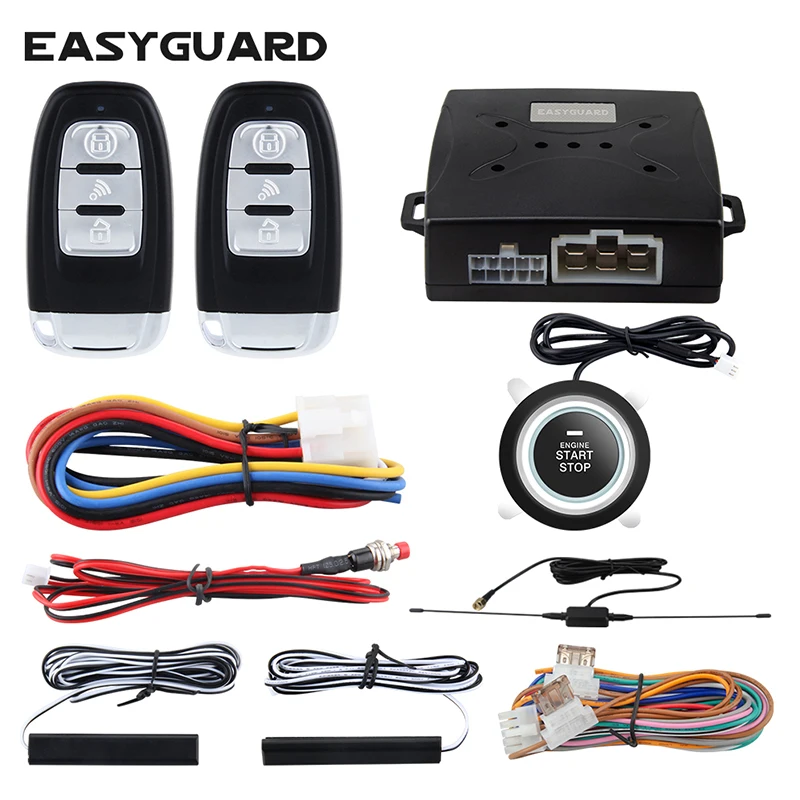 

EASYGUARD Quality smart key PKE car alarm system push button start stop remote engine start proximity unlock lock keyless entry