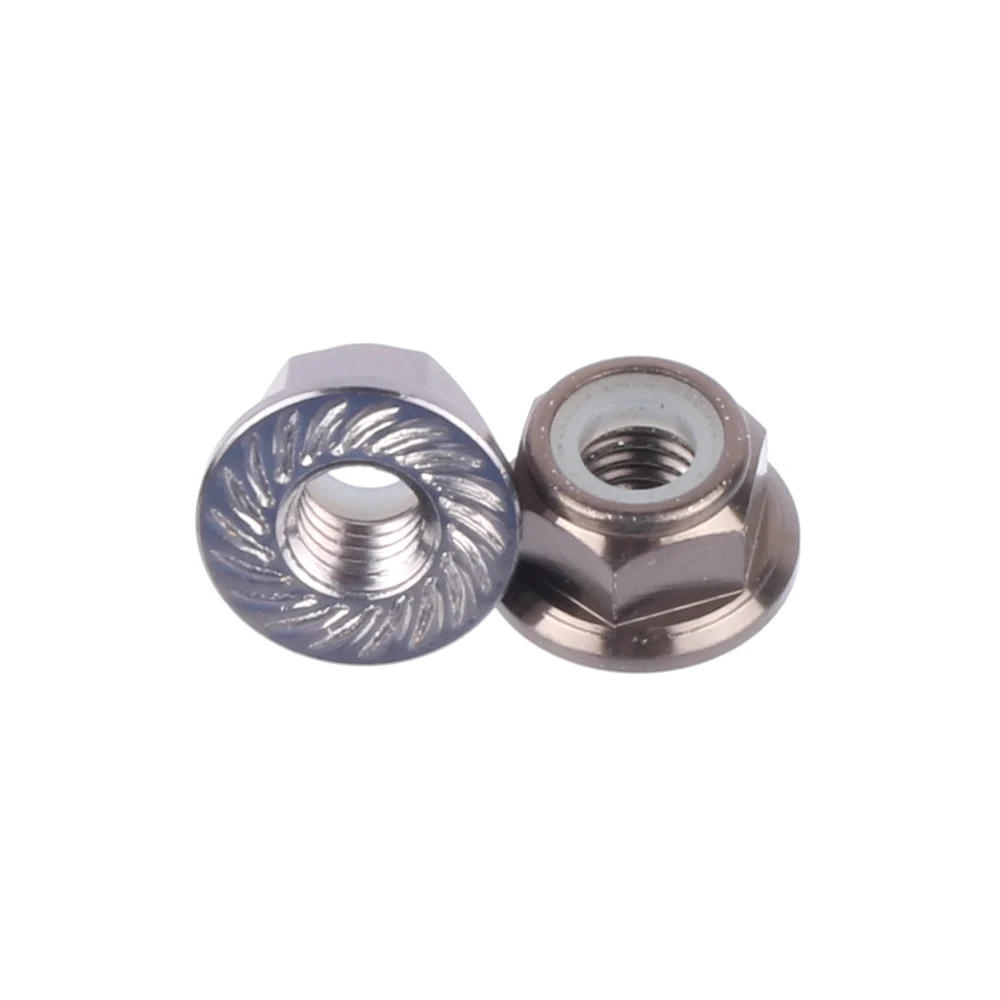 M5 CW 20PCS Aluminum Lock Nuts M5 CW Aluminum Alloy Flange Nylon Lock Nut Self-locking nut anti-losing Locknuts for RC model p