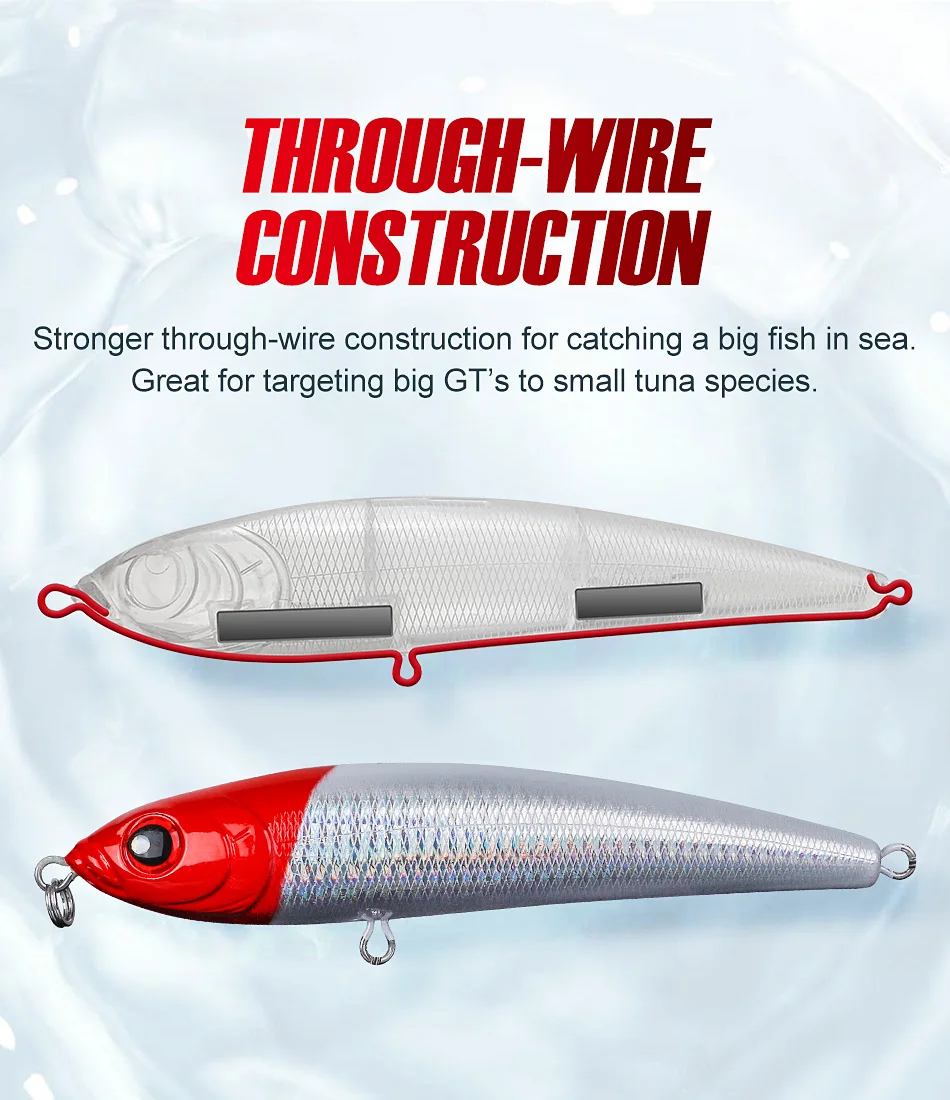 Noeby Stickbait Angelköder 14cm70g 16cm98g 18cm145g Sinkender Bleistift-Kunstköder für Meeres-Thunfisch-Salzwasser-Angelköder – Detail 7