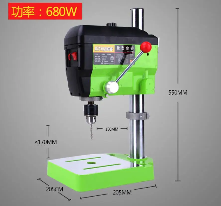 Mini Fresatrice di Perforazione Presse 220V 680W Elettrico A Velocità Variabile Trapano Macchina Smerigliatrice Per Il FAI DA TE Utensili Elettrici Monili che bordano