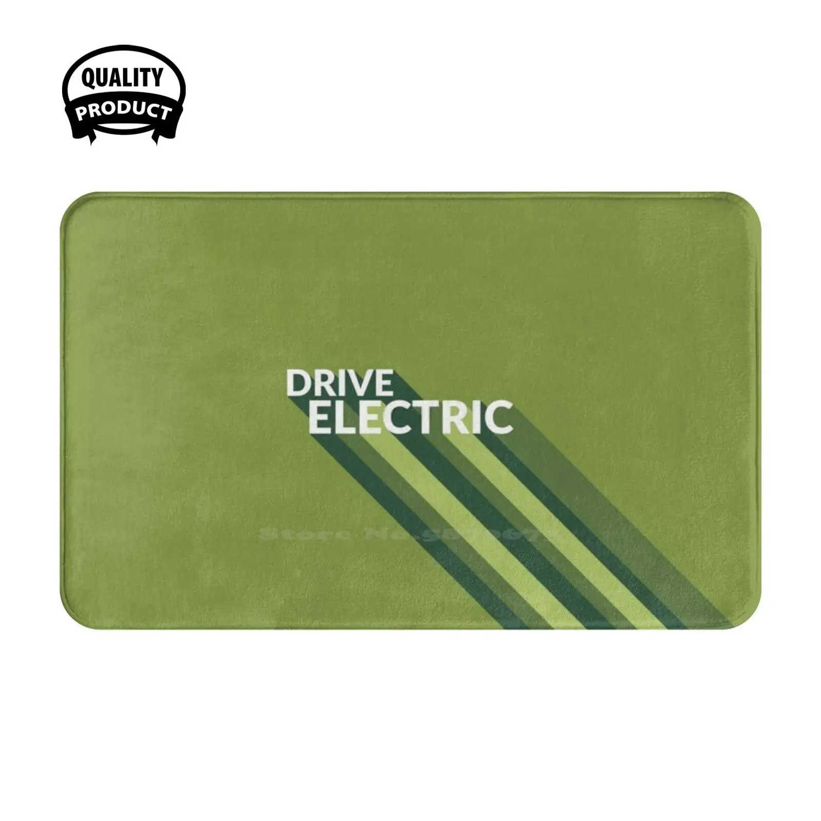 Drive Electric ( Leafy Greens ) Soft Cushion Home Carpet Door Mat Car Rug Electric Vehicle Electric Car Cars Renewable Energy