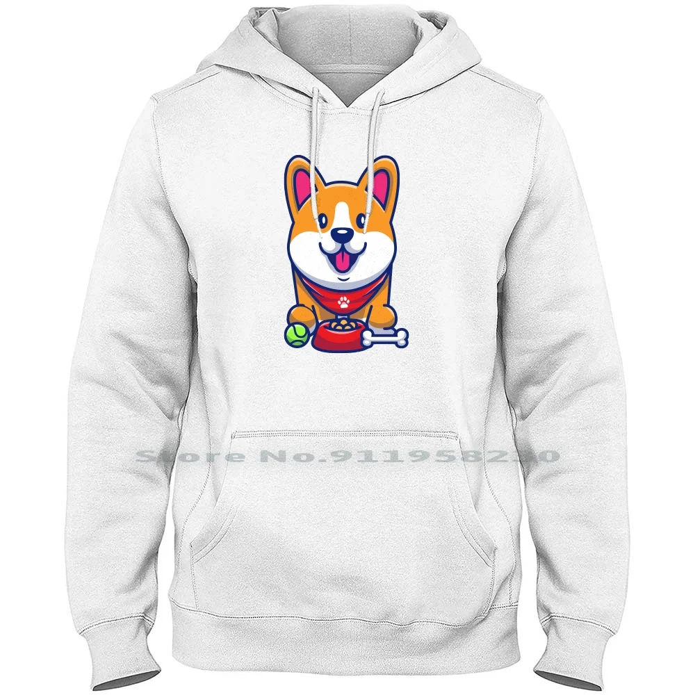 Cute Corgi , Ball And Bone Men WoHoodie Sweater 6XL Big Size Cotton Cartoon Movie Comic Game Cute Bone Ball One Cut Ny Me Ba