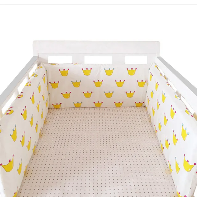 Nordic Sterren Babybed Dikker Bumpers Rits Ontwerp Een stuk Wieg Rond Kussen Cot Protector Kussens 200*30 CM