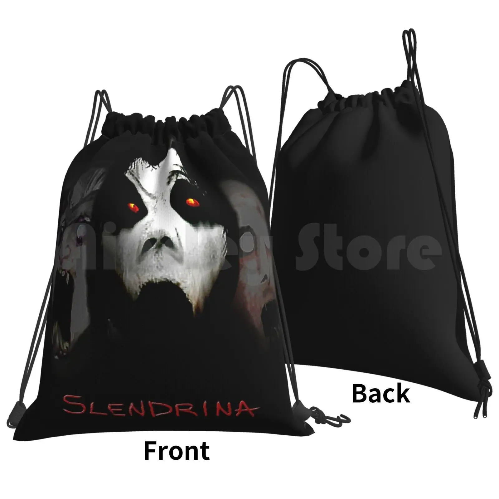 Inspired By The Mobile Horror Game Slendrina-Granny Backpack Drawstring Bag Riding Climbing Gym Bag Phone Horror Game