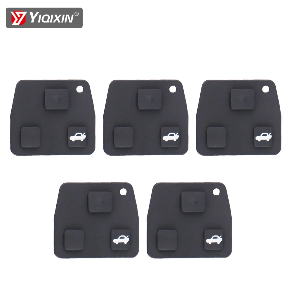 

YIQIXIN 3 Buttons Silicon Rubber Pad Shell Car Accessories For Lexus Rav4 For Toyota Avensis Corolla Camry Yaris Prado Carina