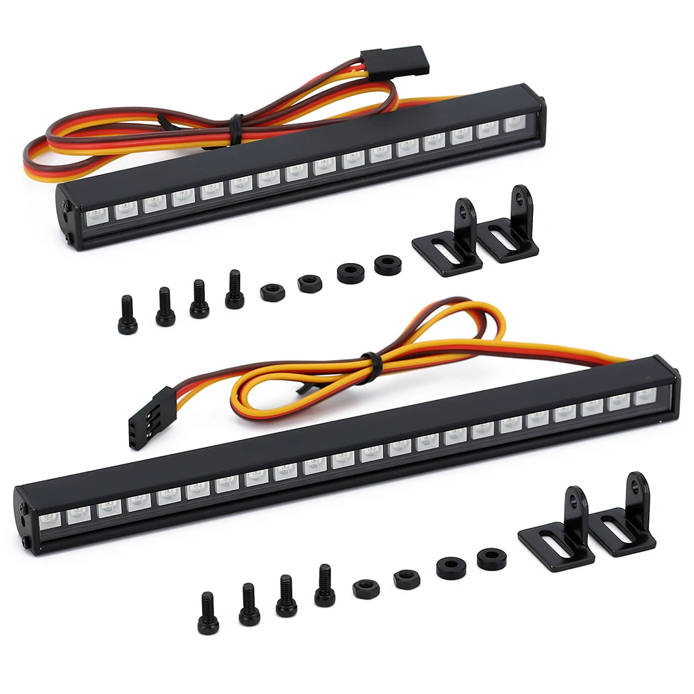 Metal 16/22LED RC Roof Lamp Light Bar Colorful for 1/10 RC Crawler Car Axial SCX10 90046 D90 Traxxas TRX-4