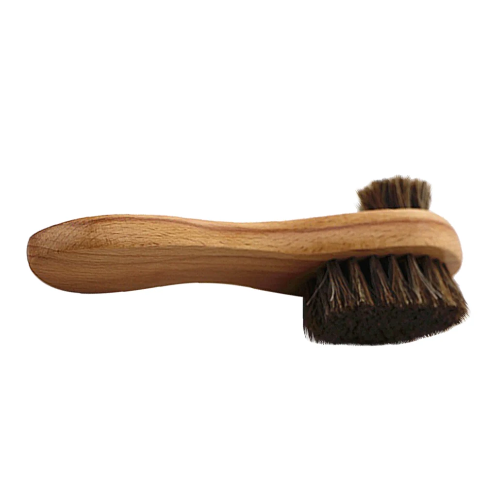 2-Sided Cleaning Brush Rubber Eraser Set Horsehair Shoe Shine Brush Kit Polishing Dauber Care Applicators for Shoes