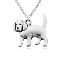 Women Necklace Cute Cartoon Punk Beagle & Coonhound Dog Charms Pendant Necklaces Collar Stainless Steel Long Choker Girl Jewelry