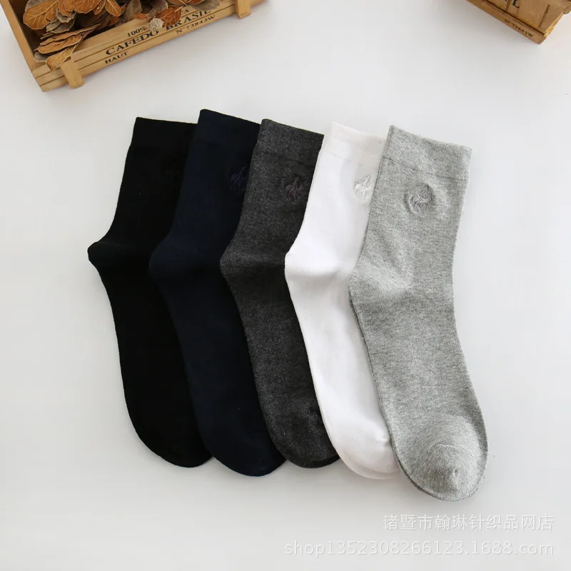 PIER polo socks Hot autumn new all-match male POLO socks Cotton classic casual socks business Embroidery Calcetines Hombre Sox