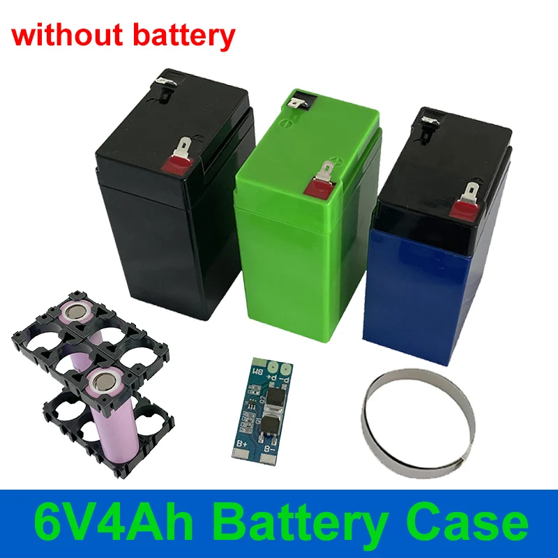 6V 4Ah Battery Case 6V4Ah Empty Box Without Battery 18650 2x3 Holder 2S8A BMS 6V 6.4V 7.2V 6Ah for DIY 2S3P 6PCS 18650 Cells