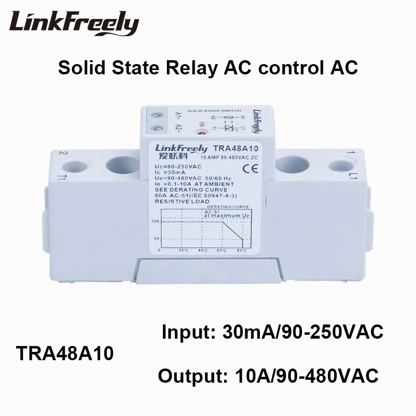 TRA48A10 10A Automation SSR Solid State Relay AC AC 90-250VAC Input Output 90-480VAC Voltage Control Power Relays Board Module