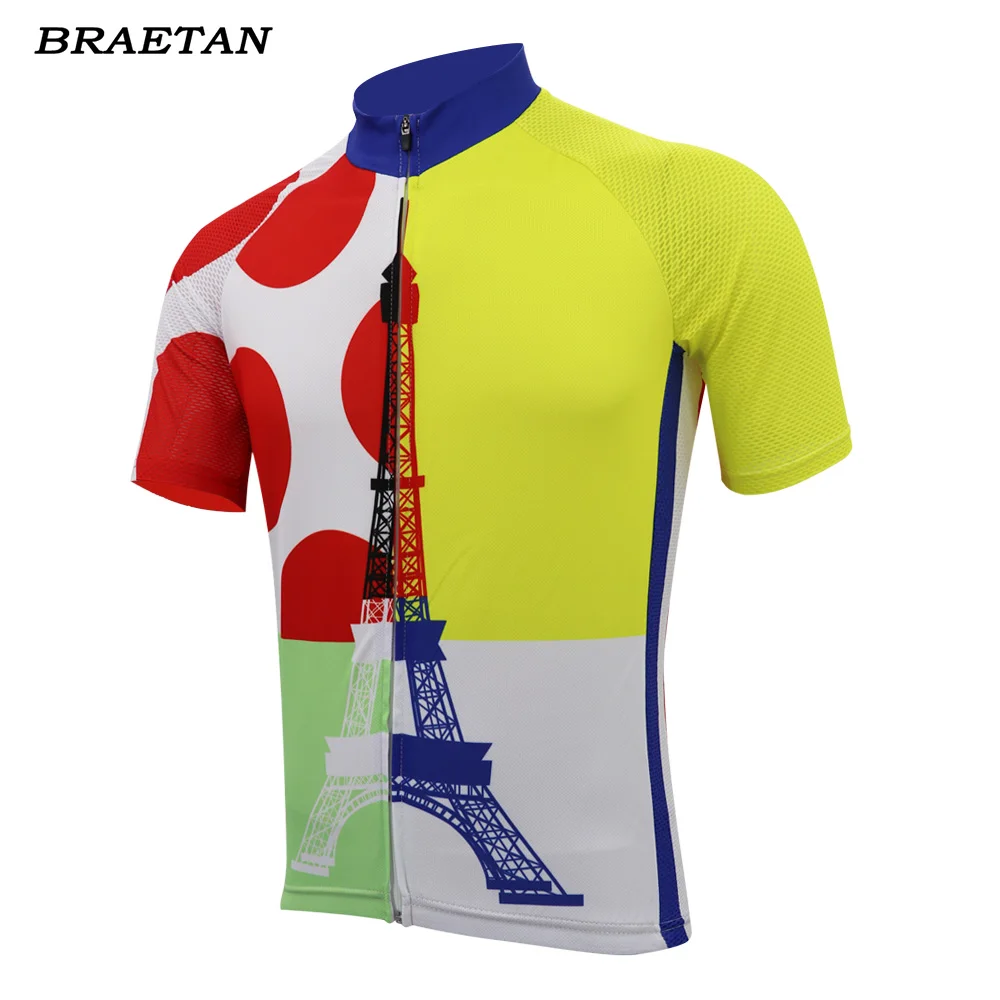 Men Cycling Jersey Paris Eiffel Tower Bike Classic Clothing Cycling Tour Wear Racing Bicycle Clothes Cycling Clothing Braetan