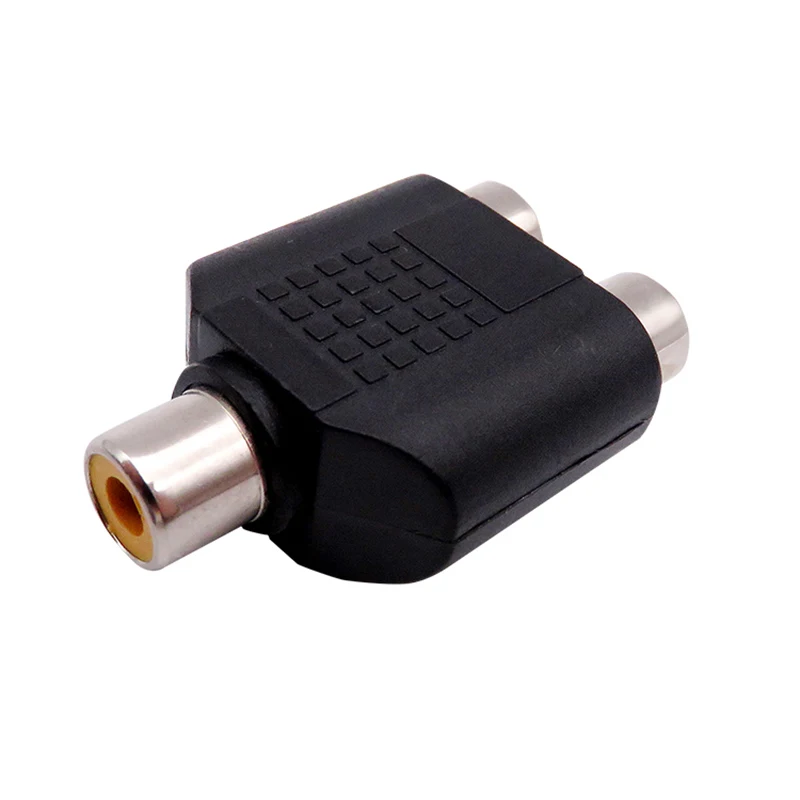 5Pcs RCA หญิง RCA อะแดปเตอร์ RCA 1by2อะแดปเตอร์ AV หญิง Frmale 1/2พลาสติกสีดำ AV/AV * 2