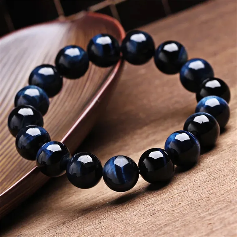 

Top Natural Blue Tiger's Eye Bracelet For Women Men Stretch Crystal Round Beads Stone Jewelry AAAAA 8mm 10mm 12mm 14mm 16mm
