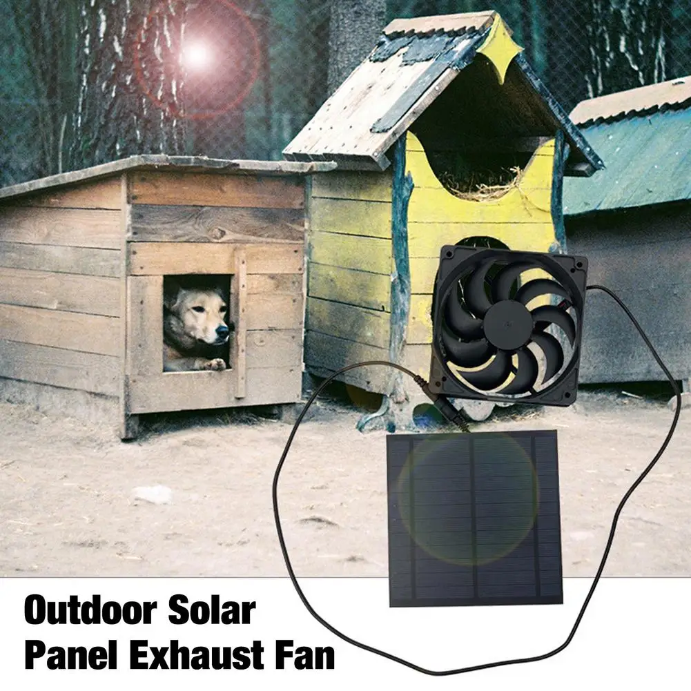 Solar Exhaust Fan Air Extractor Outdoor IP65 Waterproof Ventilator Solar Panel Powered Fan For Dog Chicken House Greenhouse RV