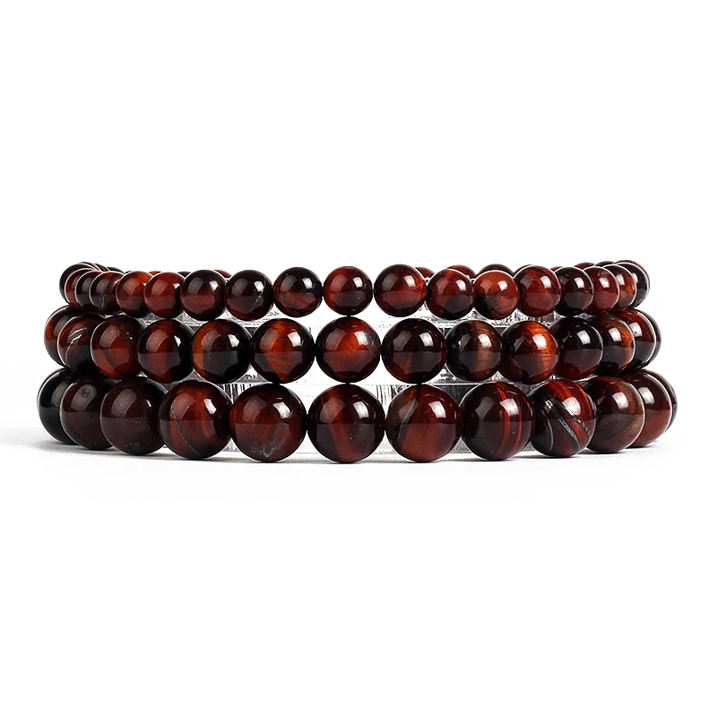 Lightning Red Tiger Eye Bracelets Men 4-12mm Natural Energy Stone Hematite Round Beads Bracelets for Women Jewelry Gift Pulseras