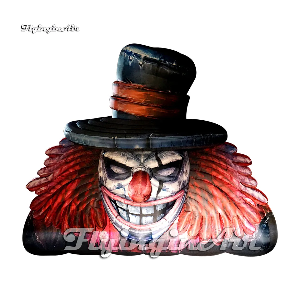 Circus Performance Inflatable Evil Clown Head Air Blown Cartoon Figure Model Clown Skull For Club And Bar Halloween Decoration