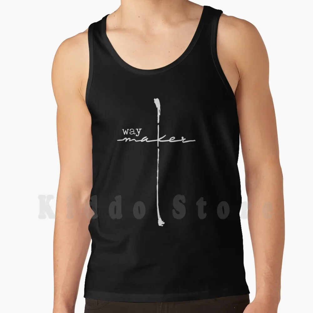 Way Maker Cross Design Tank Tops Vest 100% Cotton Waymaker Way Maker Miracle Worker Promise Keeper Light In The