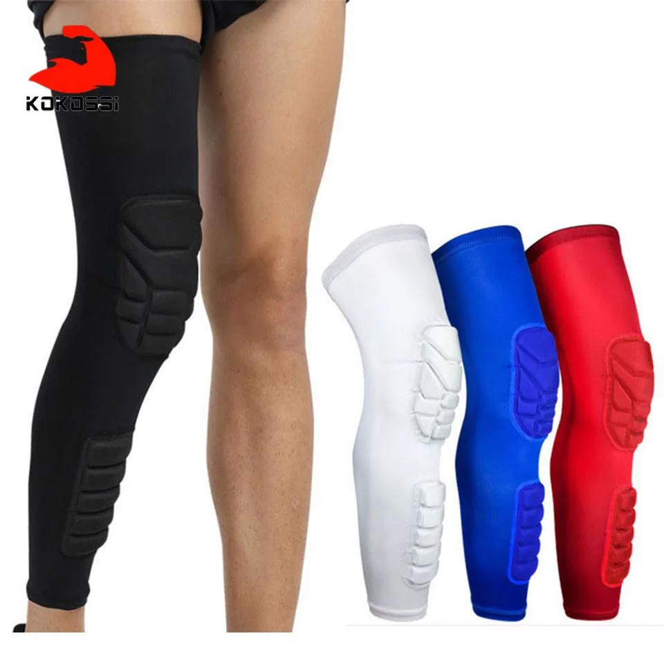 KoKossi 1PCS Basketball Knee Pads Lengthen Breathable Compression Knee Calf Sleeves Pads Brace Hiking Cycling Leg Protectors