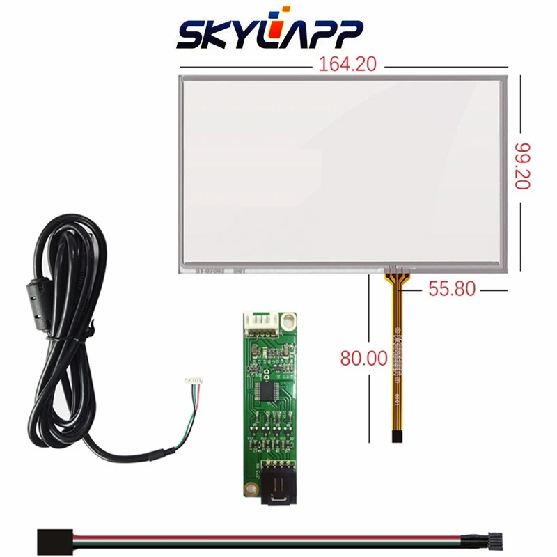 

7''Inch TouchScreen 164.2mm*99.2mm For Innolux AT070TN90/92/94 Resistance Driver Board Kit Handwritten Touch Panel Digitizer