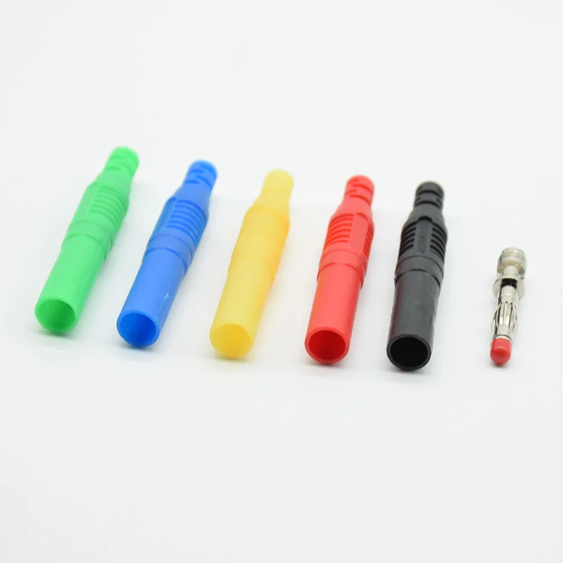2pcs Instrument test plug high current voltage gauge 4mm Male Banana Plug Straight Insulated Safety Wire Solder DIY Connectors