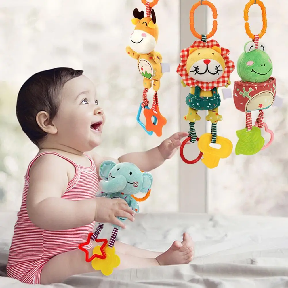 4Pcs/Set Funny Sensory Toys  Puzzle Vision Cognition Hanging Bell Toy  Hearing Development Baby Handbells Toy